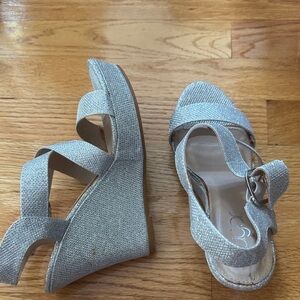 Silver Wedge Sandals